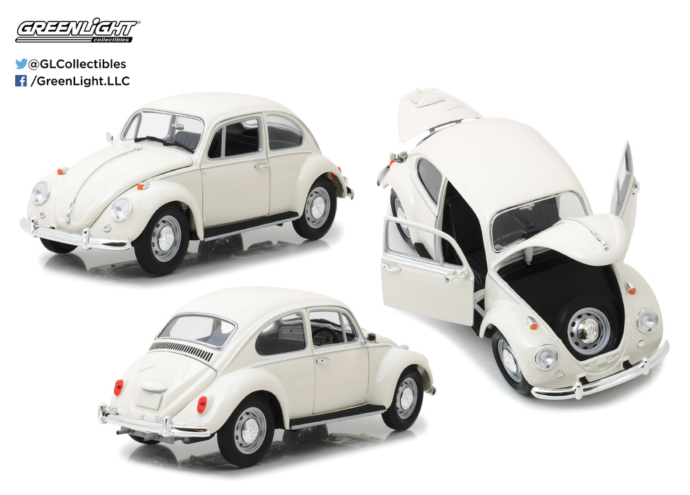 1:18 1967 Volkswagen Beetle Right-Hand Drive - Lotus White Greenlight 13510 