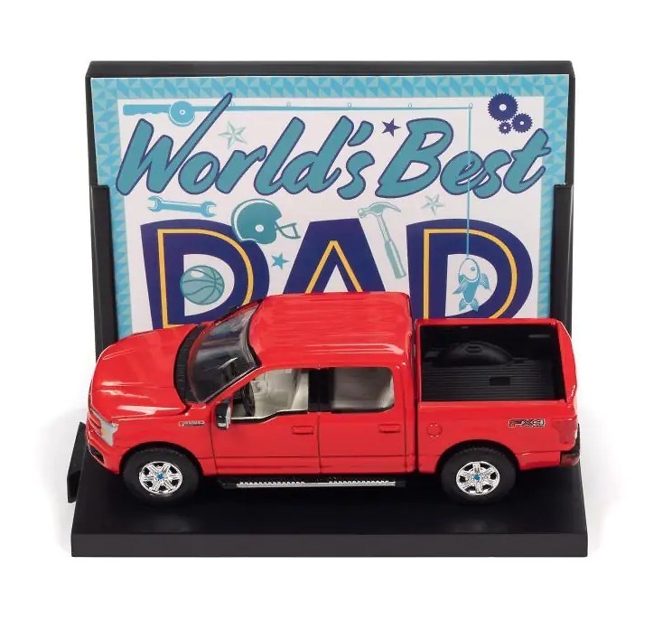 Best Dad 2018 Ford F-150 Lariat Pickup Truck AUTO WORLD AWAC017B scale 1/64 