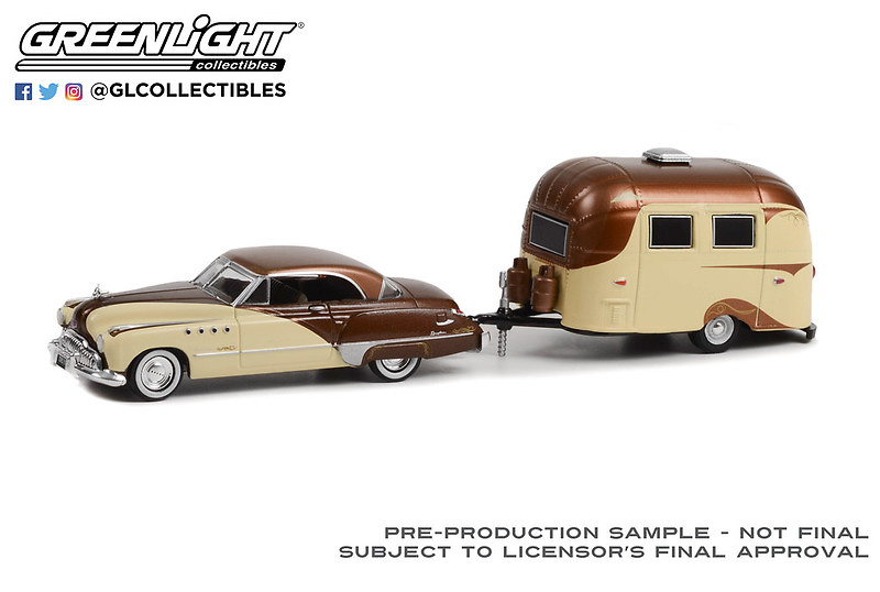 Buick Roadmaster Hardtop + Airstream 16’ (1949) Greenlight 1/64 