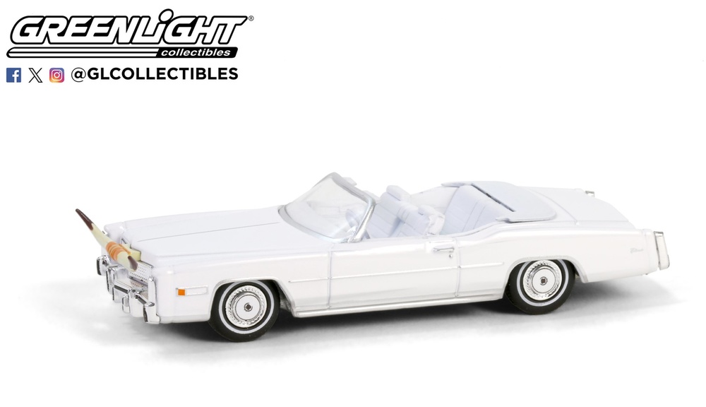 Cadillac Eldorado Convertible - White with Bull Horns Hood Ornament Greenlight 1/64 