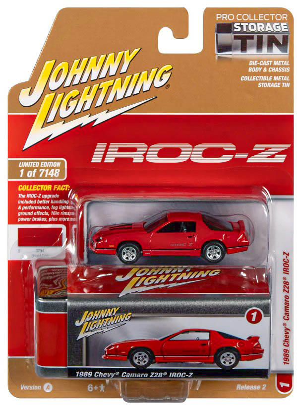 Chevrolet Camaro IROC Z-28 1989 with Collector Tin Lightning JLCT010-05483 scale 1/64 