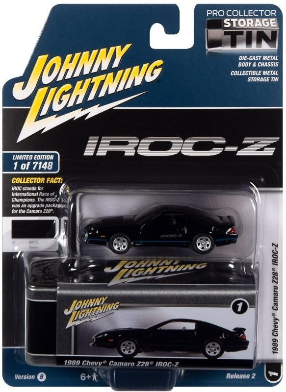 Chevrolet Camaro IROC Z-28 1989 with Collector Tin Lightning JLCT010-05486 scale 1/64 