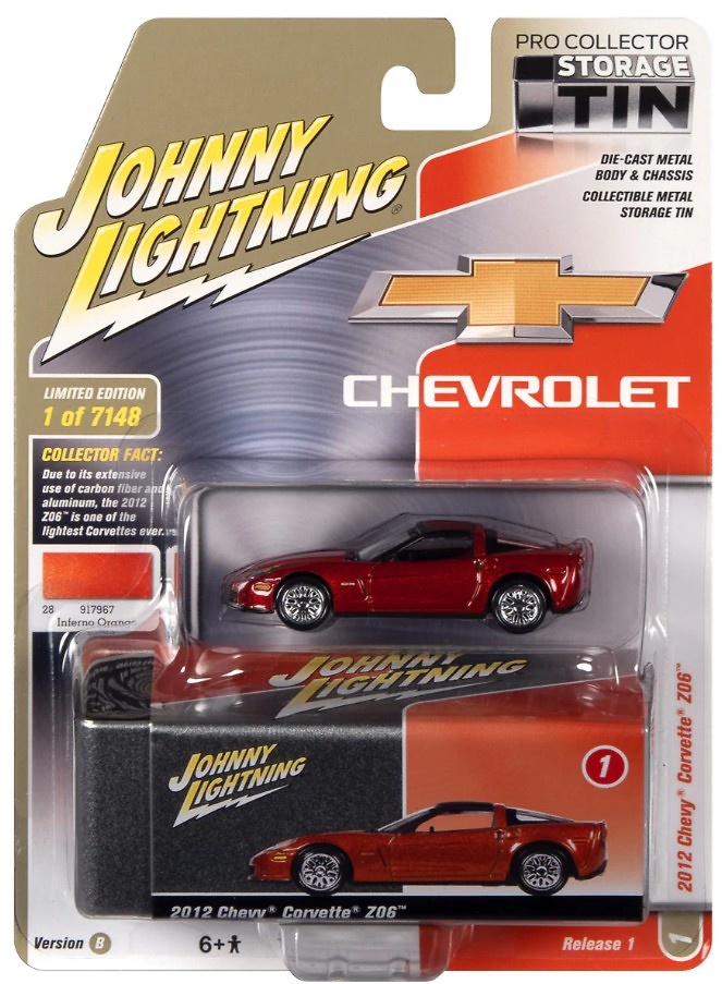 Chevrolet Corvette Z06 with Collector Tin Lightning JLCT009-05480scale 1/64 