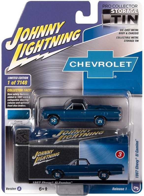 Chevrolet El Camino 1967 with Collector Tin Lightning JLCT009-05479 scale 1/64 