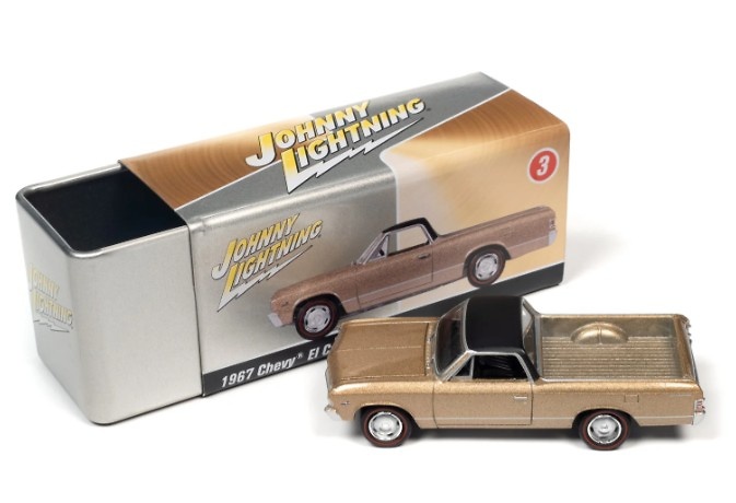 Chevrolet El Camino 1967 with Collector Tin Lightning JLCT009-05482 scale 1/64 