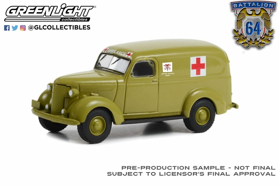 Chevrolet Panel Truck - U.S. Army Ambulance (1939) Greenlight 1:64 