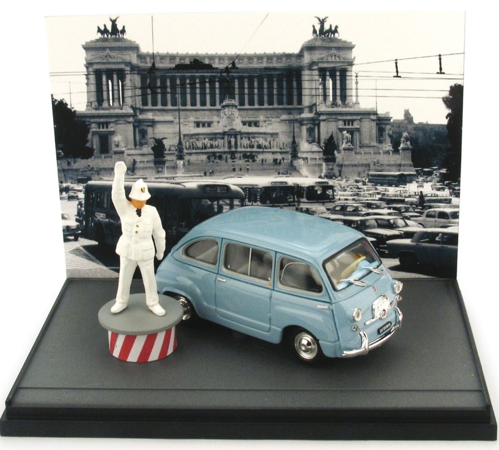 Diorama Fiat 600D Multipla con Guardia (1960) Brumm AS52R scale 1/43 