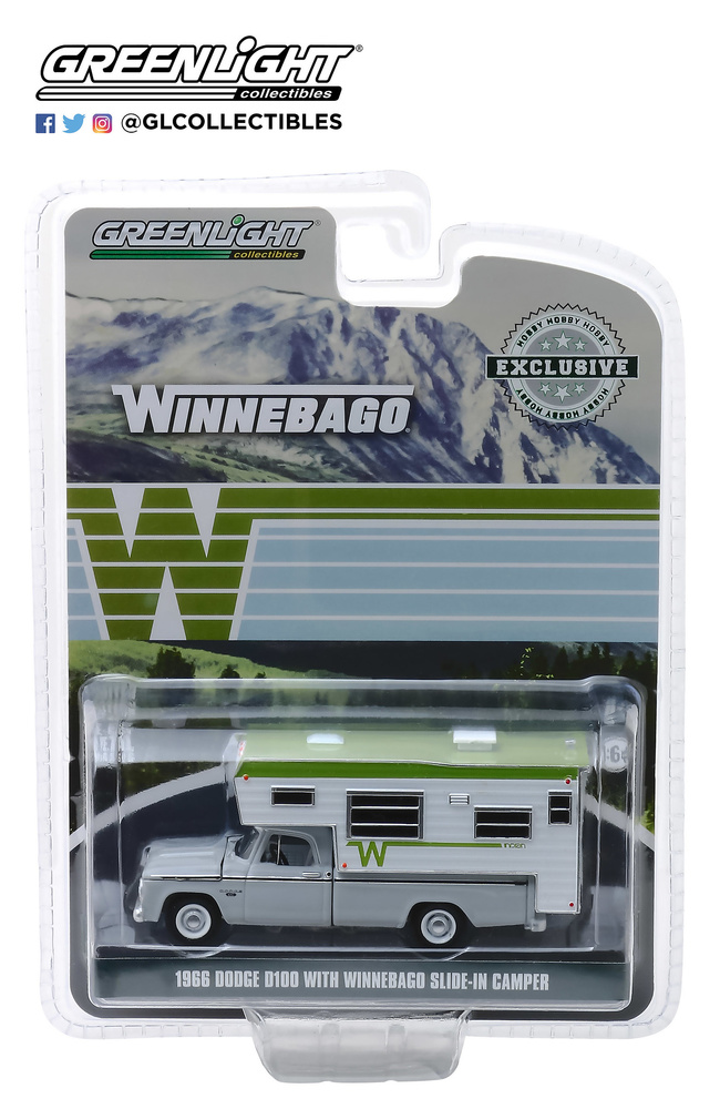 Dodge D-100 con Winnebago Camper (1966) Greenlight 1/64 