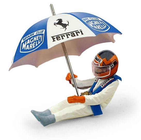 Figure Gilles Villeneuve with umbrella (1982) Brumm 1/43 