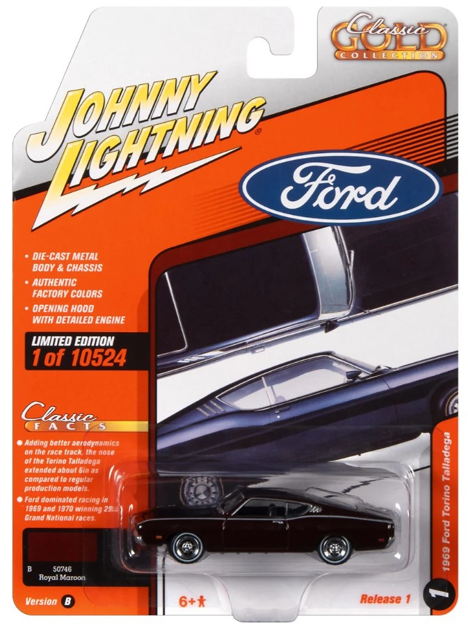 Ford Torino Talledega - Johnny Lightning Classic Gold JLSP222B scale 1/64 