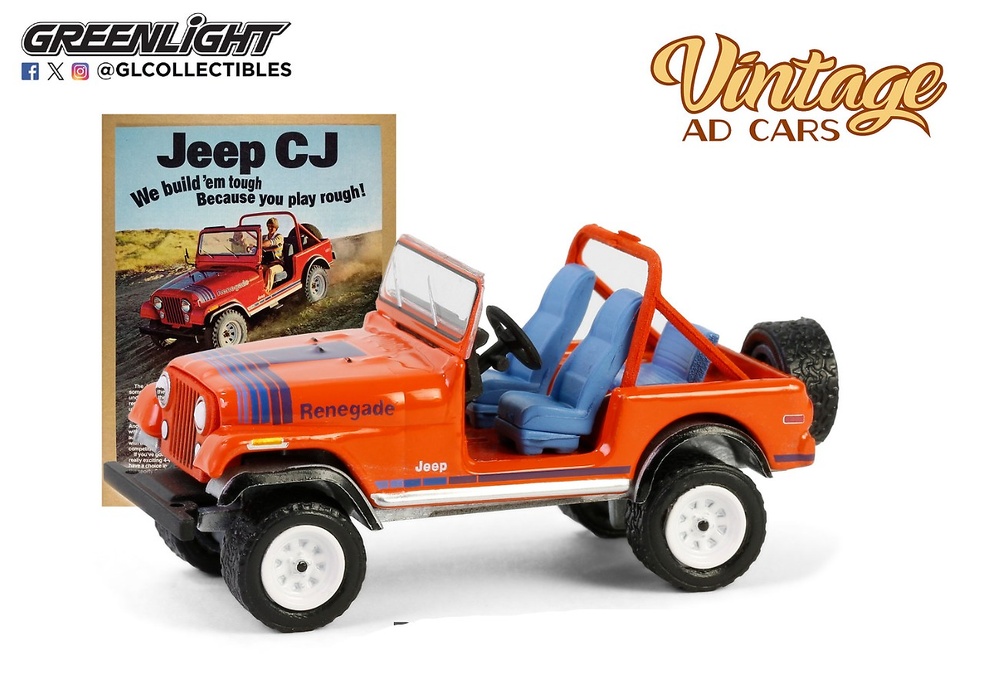 Jeep CJ-7 Renegade Vintage Ad Cars Series 11 Greenlight 39150-F scale 1/64 