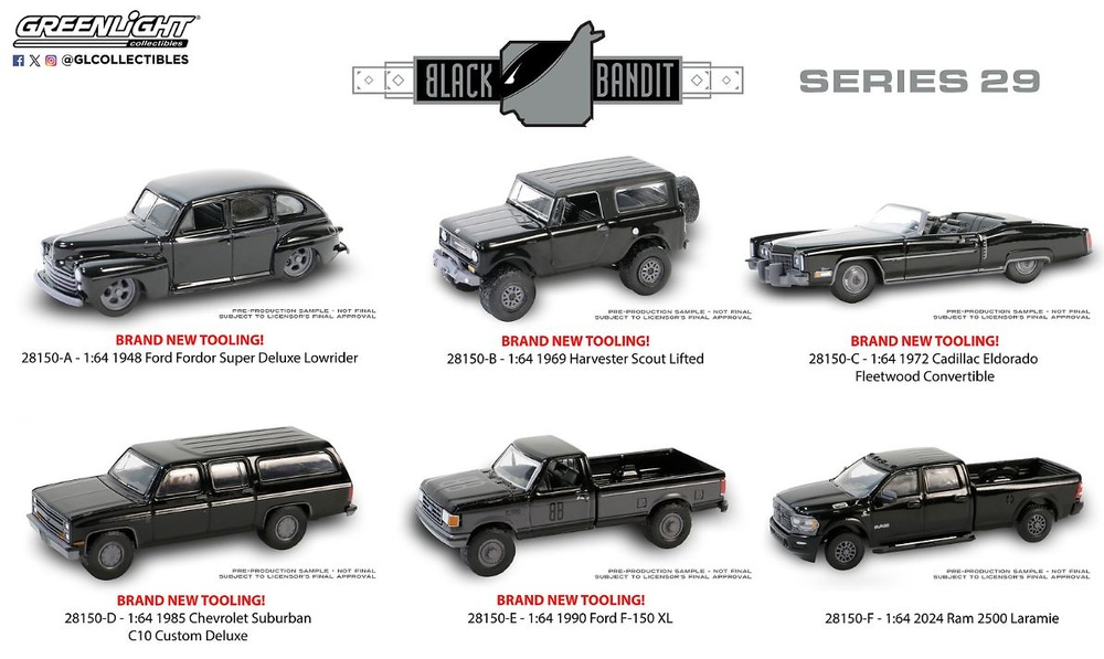 Lot Black Bandit Series 29 Greenlight 1:64 