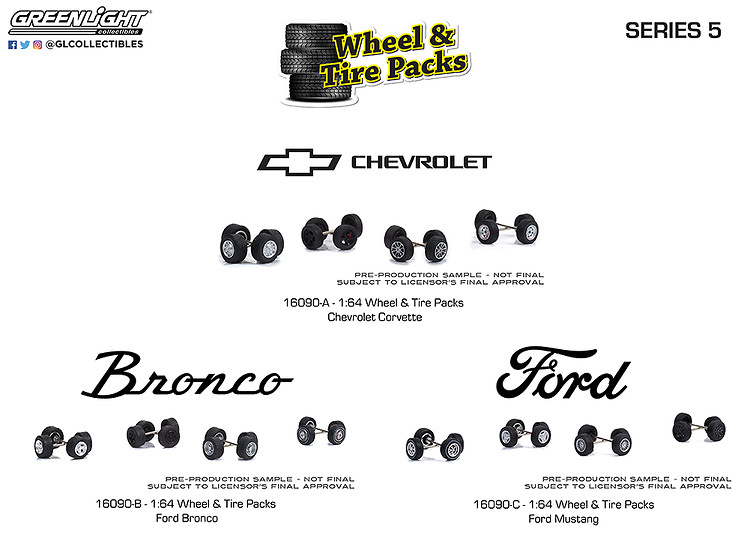 Lote Wheel & Tire Packs Serie 5 Greenlight 1/64 