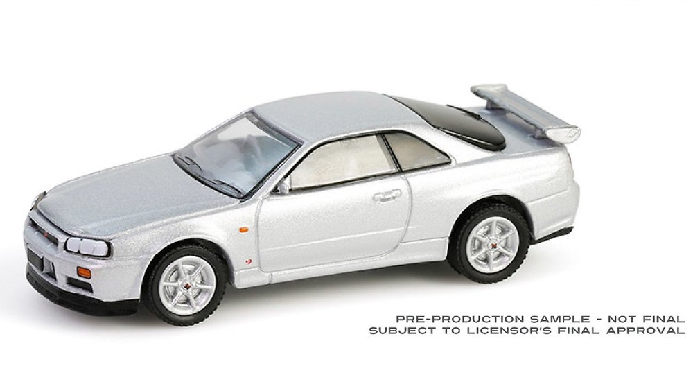 Nissan Skyline V-Spec (R34) - Sonic Silver - 25th Anniversary Anniversary Collection Series 17 Greenlight 1/64 