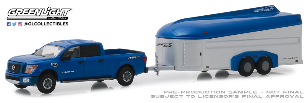 Nissan Titan XD Pro-4X and Aerovault MKII Trailer (2018) Greenlight 1:64 