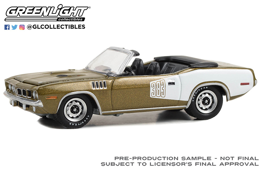 Plymouth 'Cuda Convertible - Tawny Gold (Lot #1071) 1971 greenlight 1/64 