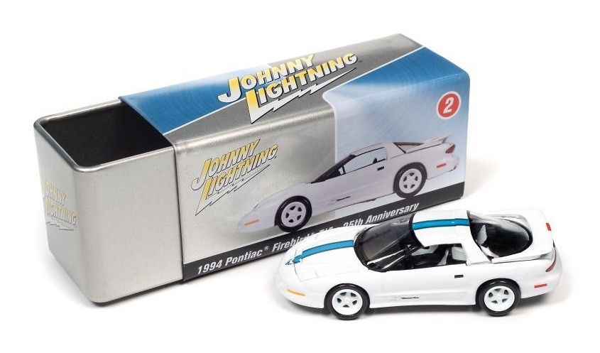 Pontiac Firebird T/A Anniversary Edition with Collector Tin Lightning JLCT009-05478scale 1/64 