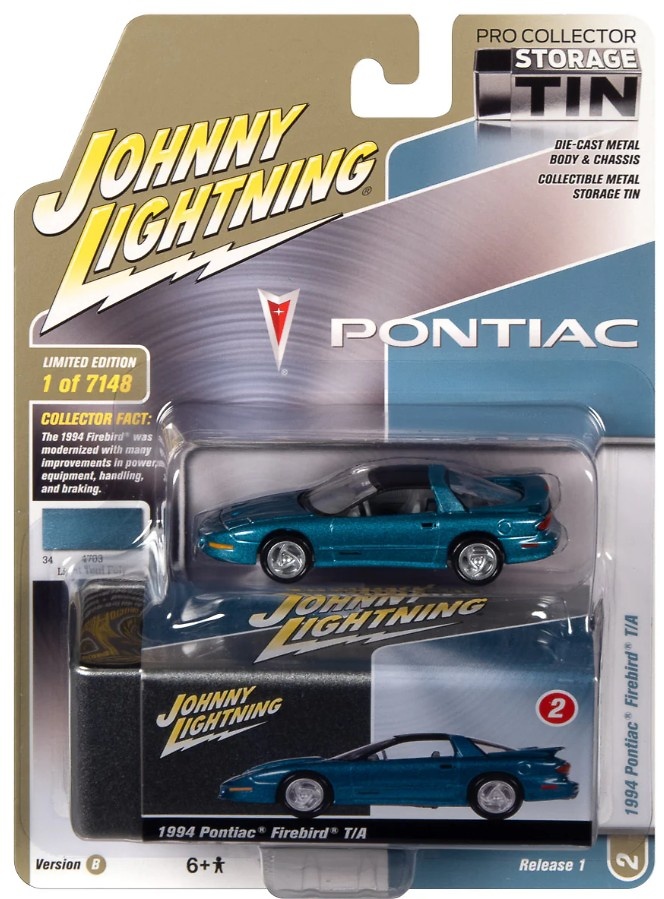 Pontiac Firebird T/A Anniversary Edition with Collector Tin Lightning JLCT009-05481scale 1/64 