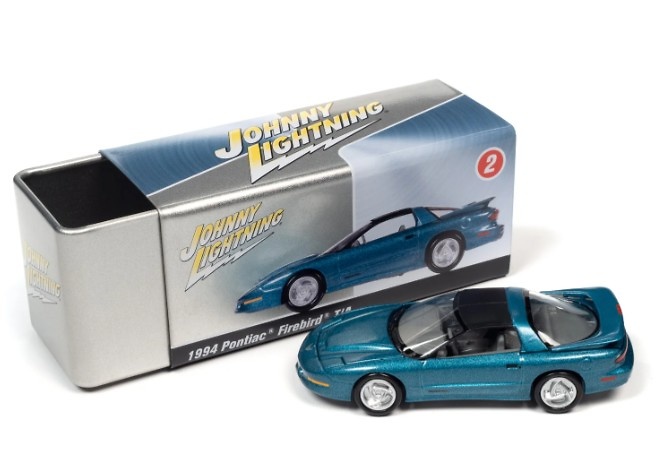 Pontiac Firebird T/A Anniversary Edition with Collector Tin Lightning JLCT009-05481scale 1/64 