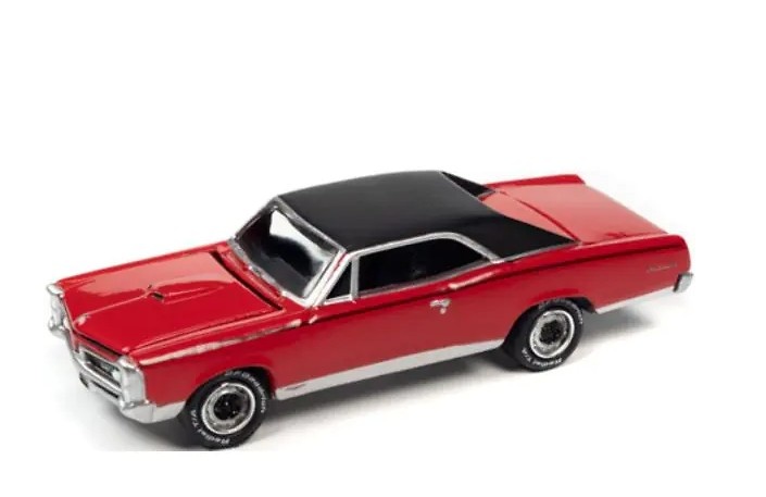 Pontiac GTO Red/Black 1967 with Collector Tin Lightning JLCT010-05488 scale 1/64 