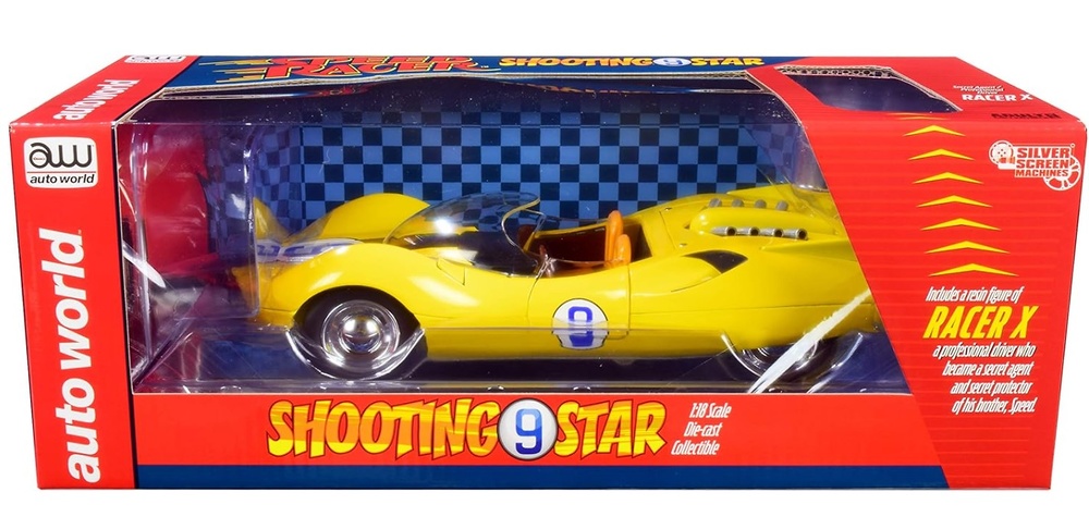 Speed Racer Shooting Star + Racer X Figure Auto World AWSS125 scale 1/18 