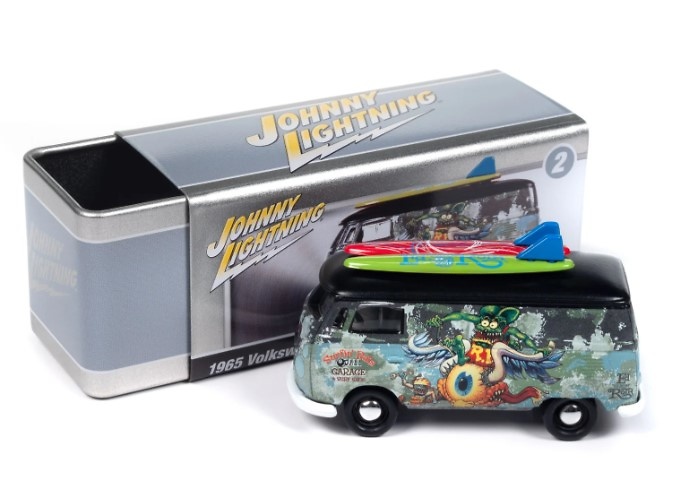 VW Type II Transporter Rat Fink with Collector Tin Johnny Lightning JLCT013-06273 scale 1/64 