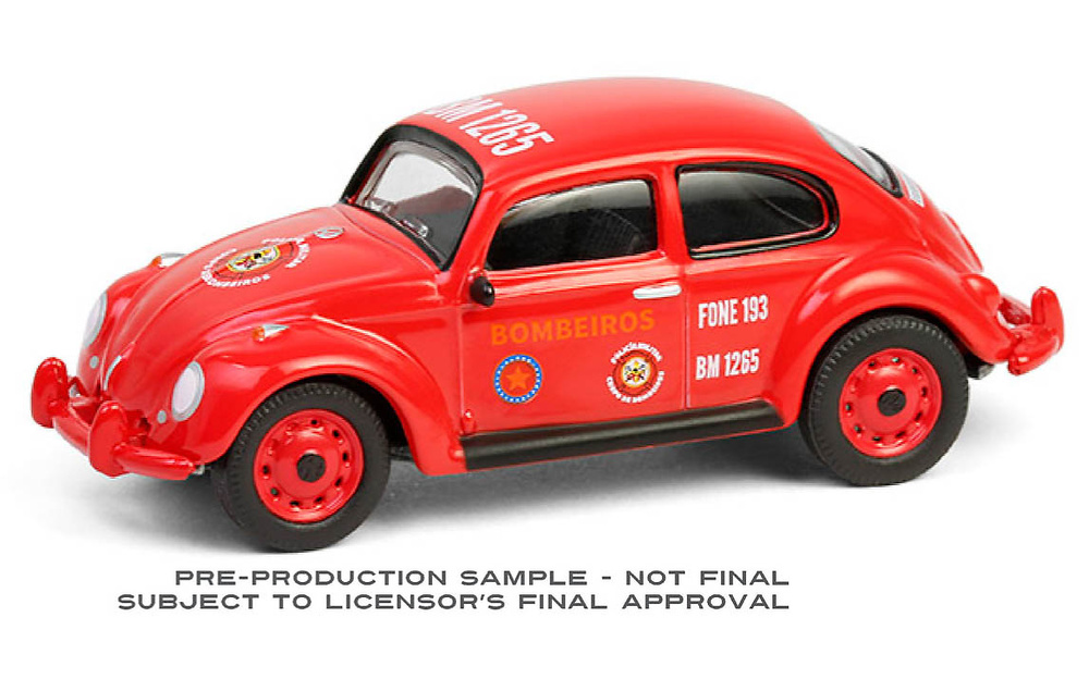 Volkswagen Classic Beetle Corpo de Bombeiros da Polícia Militar Vee Dub Series 20 Greenlight 1:64 