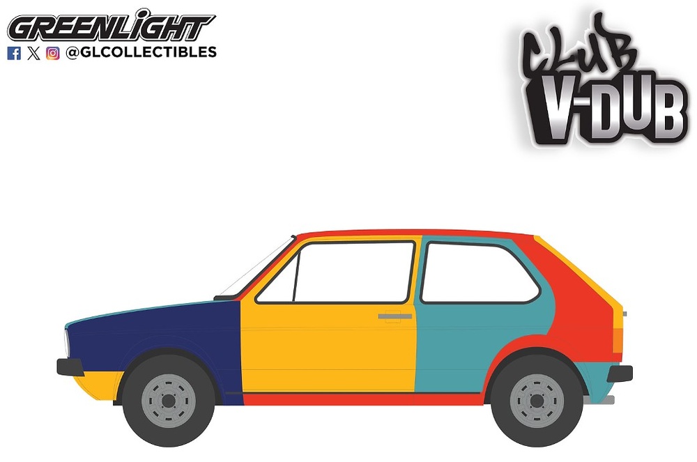 Volkswagen Golf 1 Rabbit Harlequin Tribute Club V-Dub Series 21 Greenlight 1/64 