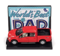 Best Dad 2018 Ford F-150 Lariat Pickup Truck AUTO WORLD AWAC017B scale 1/64