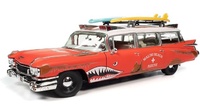 Cadillac Eldorado Ambulance + Shark Graphics & Surfboards Auto World AW312 scale 1/18