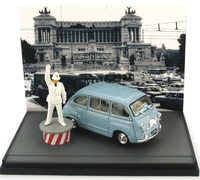 Diorama Fiat 600D Multipla con Guardia (1960) Brumm AS52R scale 1/43