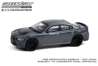 Dodge Charger SRT Hellcat - Granite Crystal with Black Stripes Greenlight 1:64