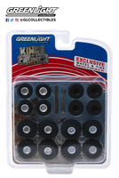 Pack of tires "Kings of Crunch" 16 Wheels, 16 Tires, 8 Axles Greenlight 1:64