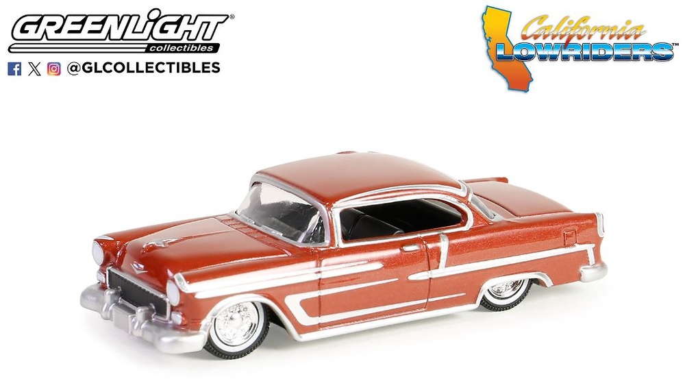 Chevrolet Bel Air – Red and Silver Lowrider (1955) Greenlight 63060 B escala 1/64 