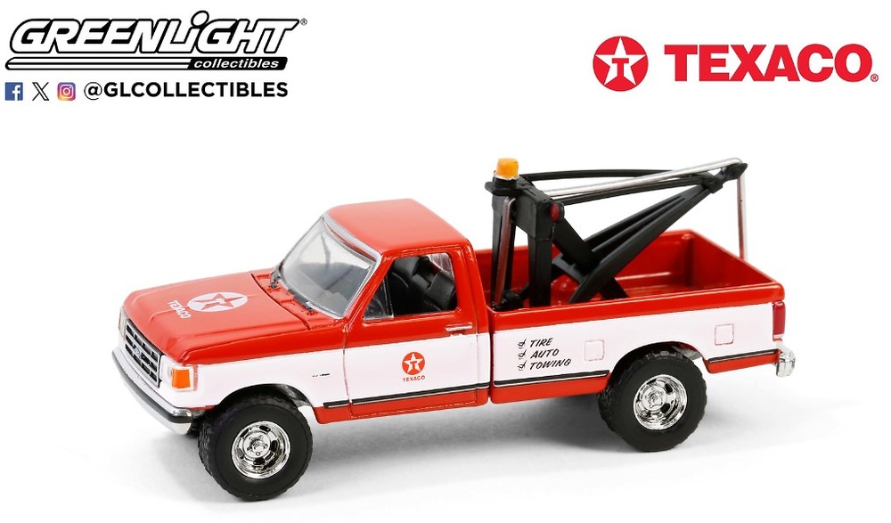 Ford F-250 with Drop-In Tow Hook Texaco Special Edition Greenlight 1/64 