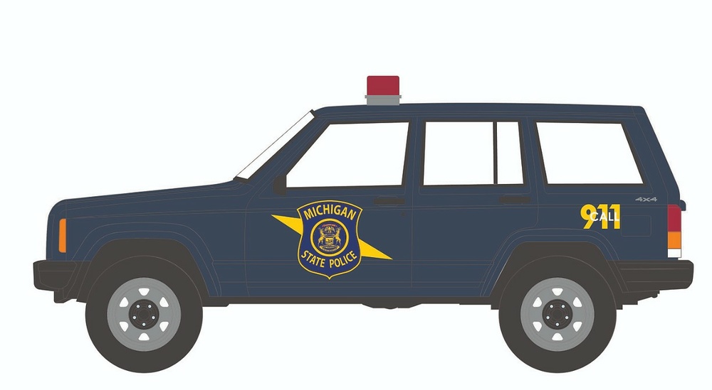 Jeep Cherokee - Michigan State Police Greenlight 1/64 