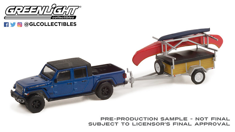 Jeep Gladiator con remolque para Canoa (2021) Greenlight 1/64 