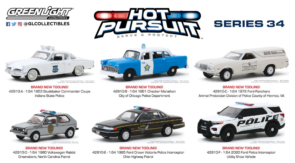 Lote 6 coches Hot Pursuit Series 34 Greenlight 1/64 