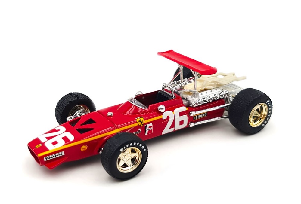 Monoplaza Ferrari 312 F1 Grand Prix Francia Nº 26 Jacky Ickx (1968) Brumm escala 1/43 