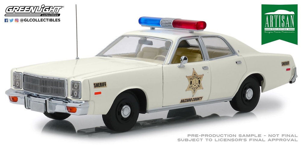 Plymouth Fury Hazzard County Sheriff (1977) Greenlight 1/18 