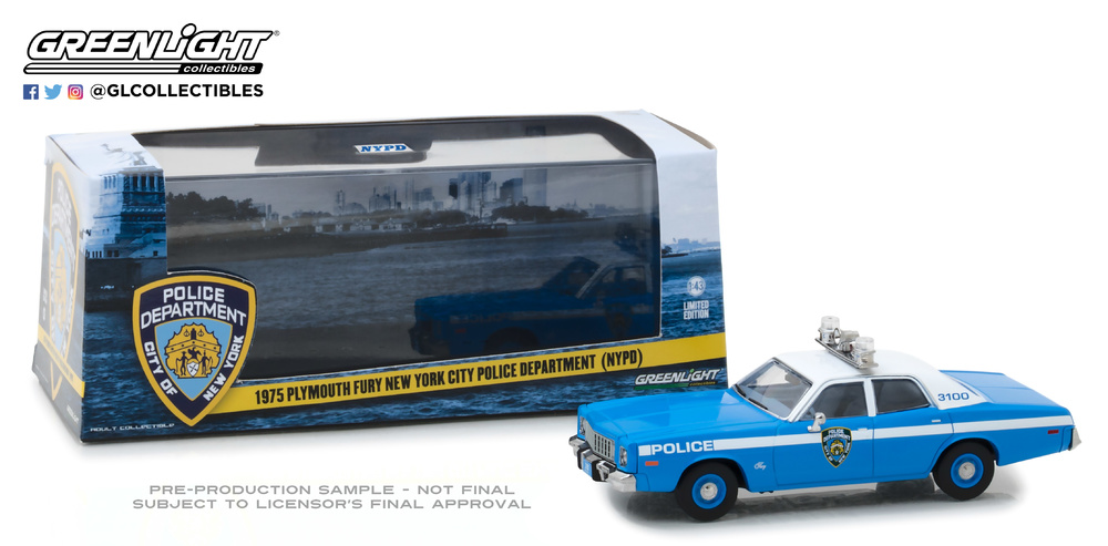 Plymouth Fury Policia de New York NYPD (1975) Greenlight 86535 1/43 