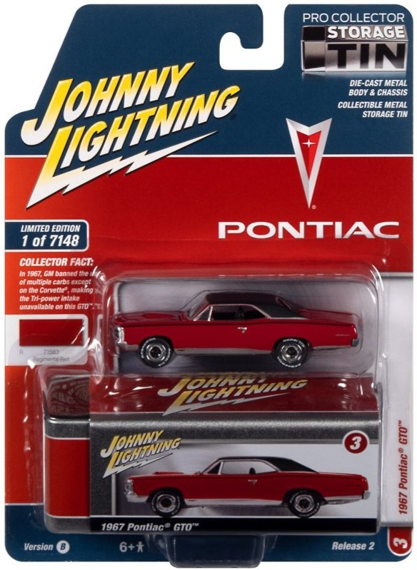 Pontiac GTO Red/Black 1967 con caja de coleccion Lightning JLCT010-05488 escala 1/64 