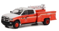 Miniatura Ram 3500 Dually Crane Truck - Bomberos Nueva York Greenlight escala 1/64