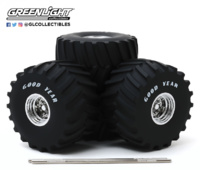 Set de llantas y neumáticos de 66" Goodyear - para Monster Trucks - Greenlight 1/18