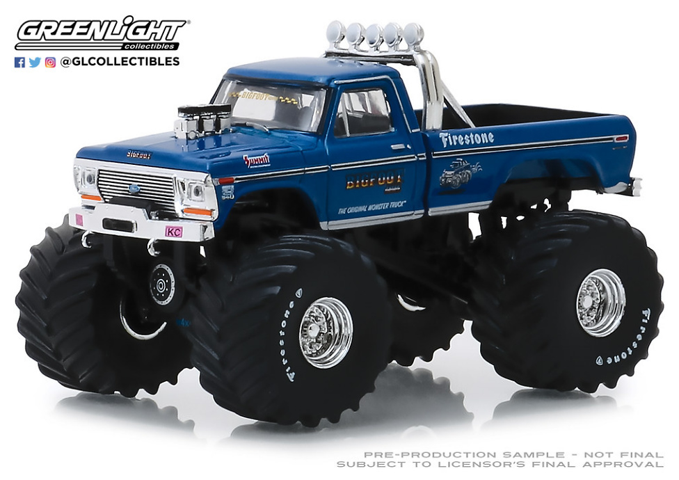 Ford F-250 Monster Truck (1974) 66 Inch tires Greenlight 1:64