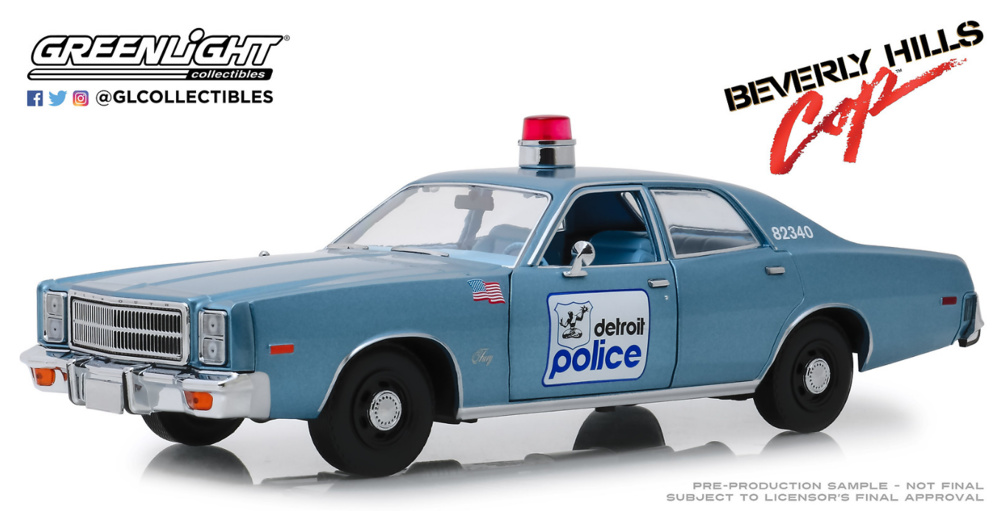 Plymouth Fury Detroit Police Beverly Hills Cop (1984) Greenlight 1:18