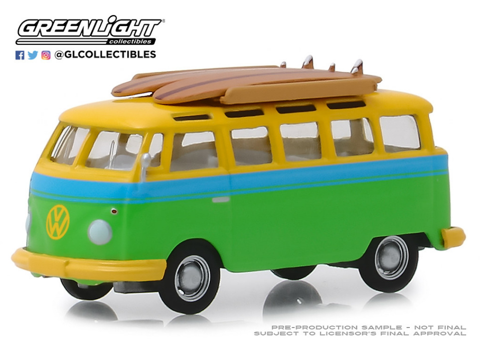 Volkswagen Samba Bus with Surfboard (1964) Greenlight 1:64